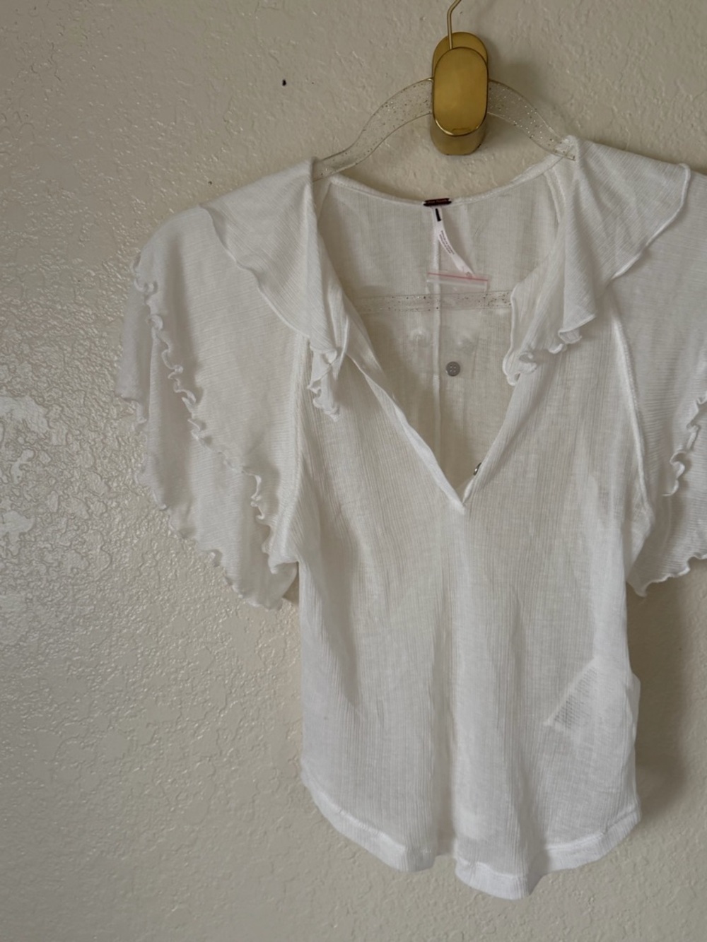 New free people vivianne knit white top size XS - Picture 5 of 11